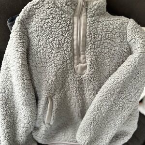 Cozy Gray Sherpa Cardigan
